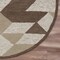 Homeroots 6 ft. Round Brown, Tan & Cream Bohemian Geometric Area Rug 396187 - alternate 7